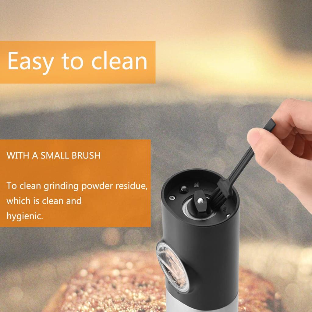 Electric Salt and Pepper Grinder Set USB Rechargeable With Charging Base Automatic Black Peppercorn and Sea Salt Spice Mill Set