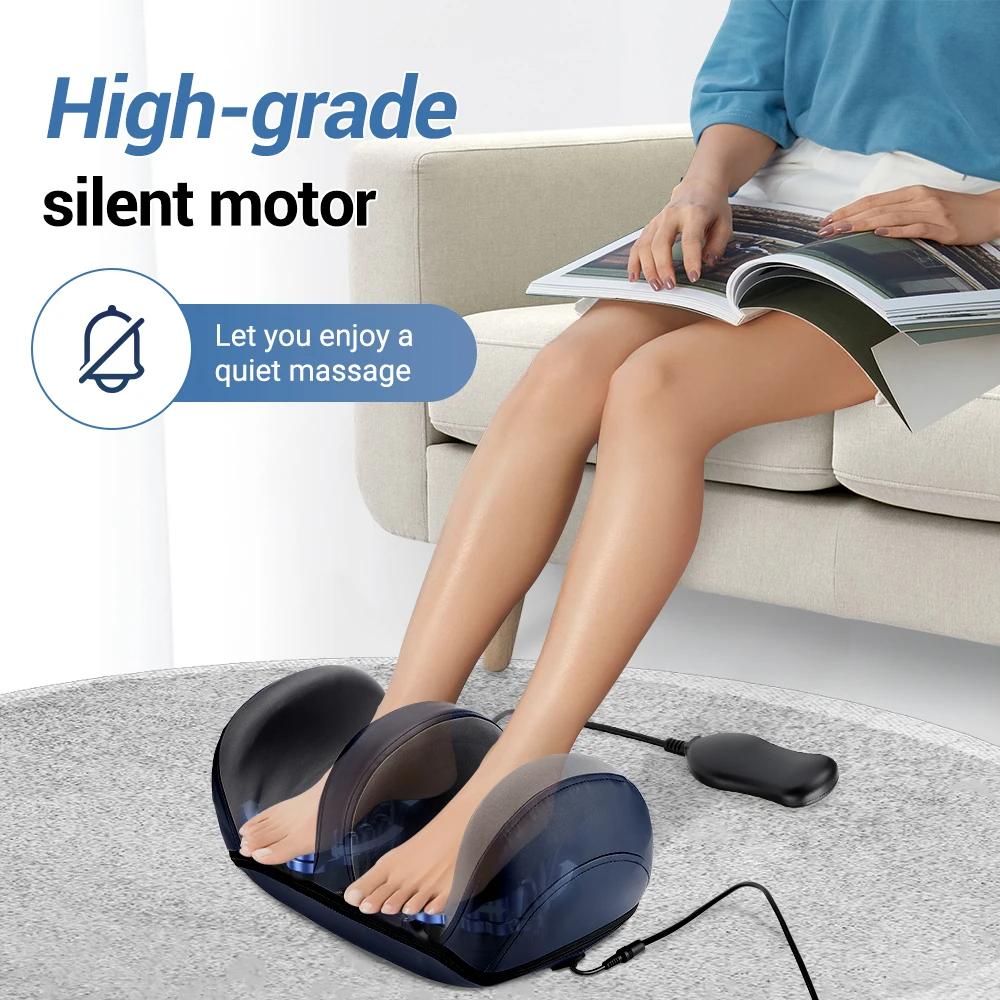 3-in-1 Electric Foot Massager Heat Vibration Roller Leg Feet Sole Muscles Relax Massage Hot Compress Foot Machine Remote Control