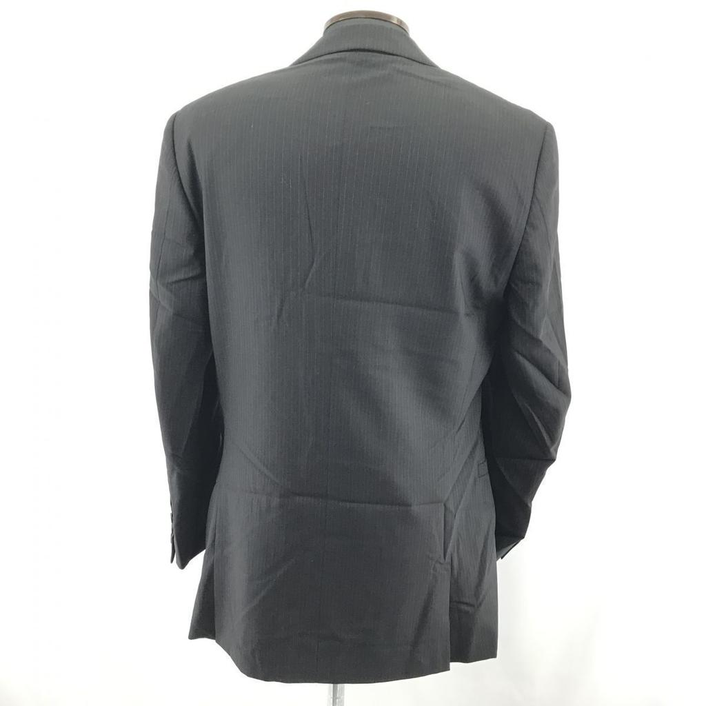 Versace Striped Wool Tailored Jacket Single Breasted 3-Button Side Vents Black L(USED)