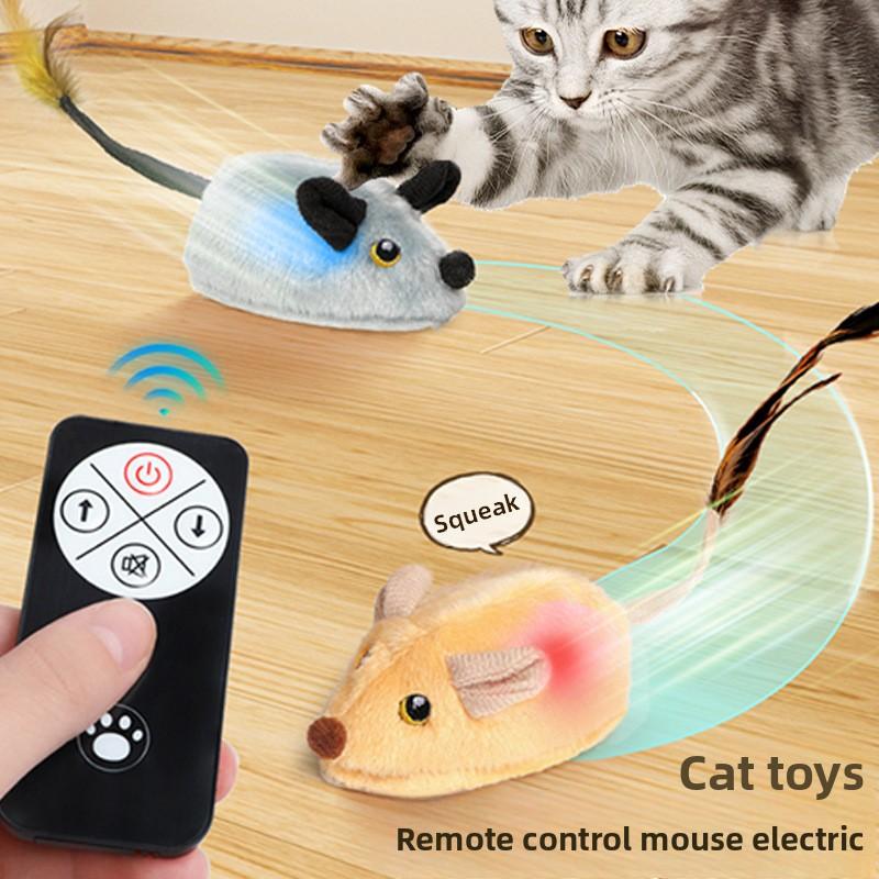 Ratón Eléctrico para Gatos con Control Remoto, Un Juguete para Gatos Autoentretenido y Aliviador del Estrés, Un Teaser Automático para Gatos