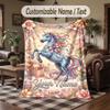 Coperta da divano a tema unicorno con nome personalizzato, coperta morbida e accogliente per casa, divano, letto