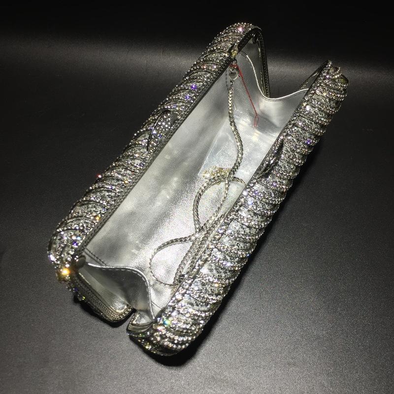 Diamond Wedding Party Purse White Clear Evening Bag Clutch Lady Dinner Purses Handbags Formal Women Crystal Wedding Bridal