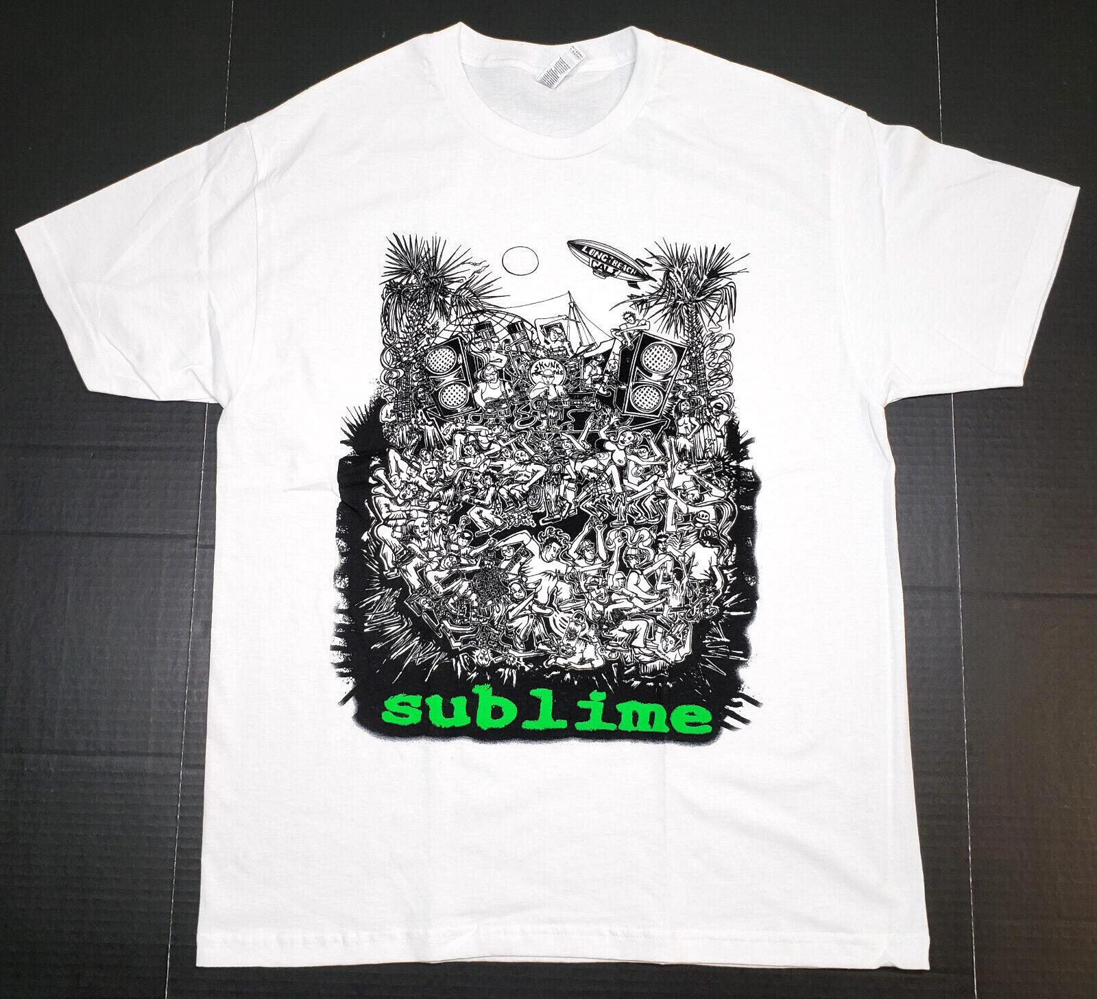 SUBLIME T-shirt LBC Ska Punk Long Beach Cali Tee Men s 100% Cotton White New L