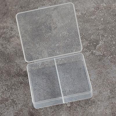 Scatola di immagazzinaggio quadrata in plastica trasparente, piccola custodia per oggetti vari