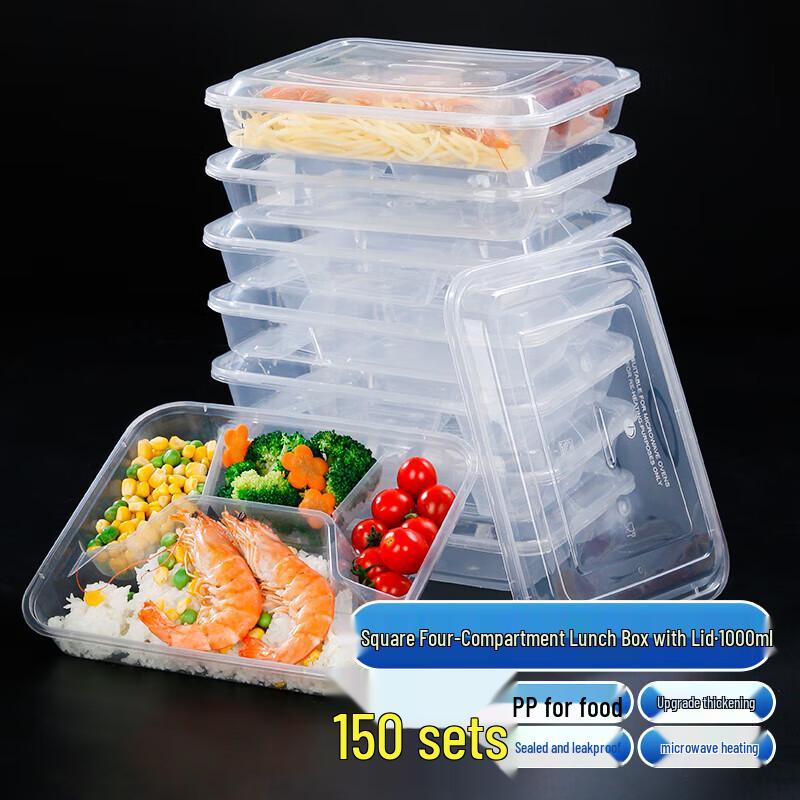 Youao Disposable 4-Compartment Food Containers