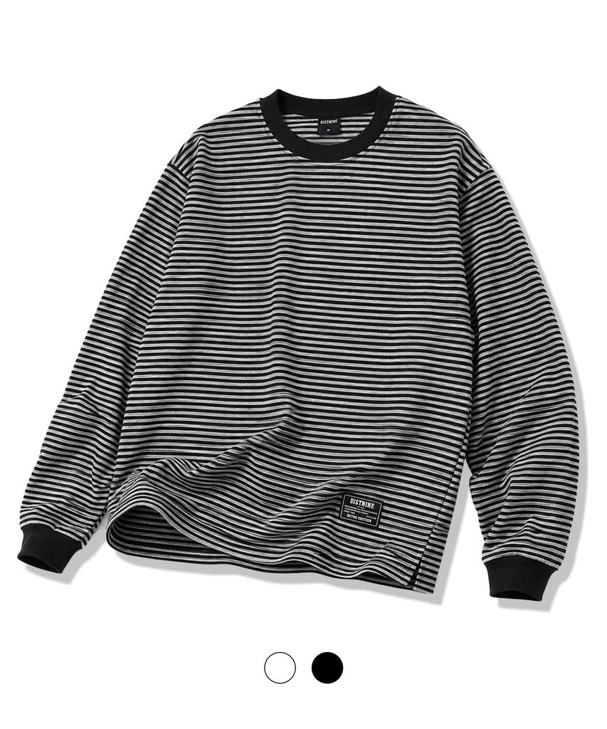 DISTN9NE Label Striped Long Sleeve Tee Lr5Tu522_2 Color
