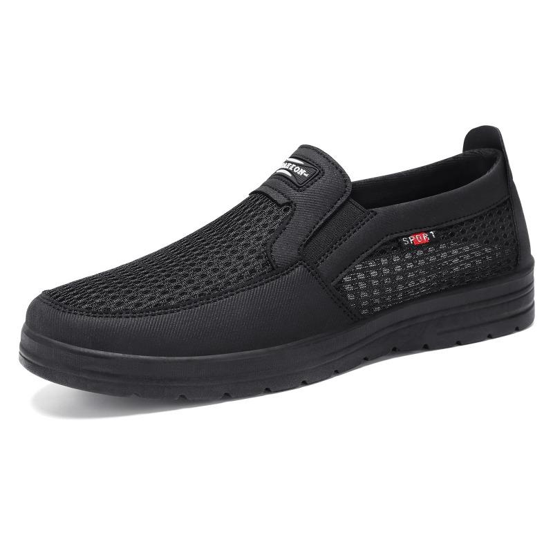 Shoes Men's Net Shoes One-pedal Elderly Shoes Lightweight Soles Middle-aged and Elderly Father Shoes Shallow Mouth Old ******* Cloth Shoes