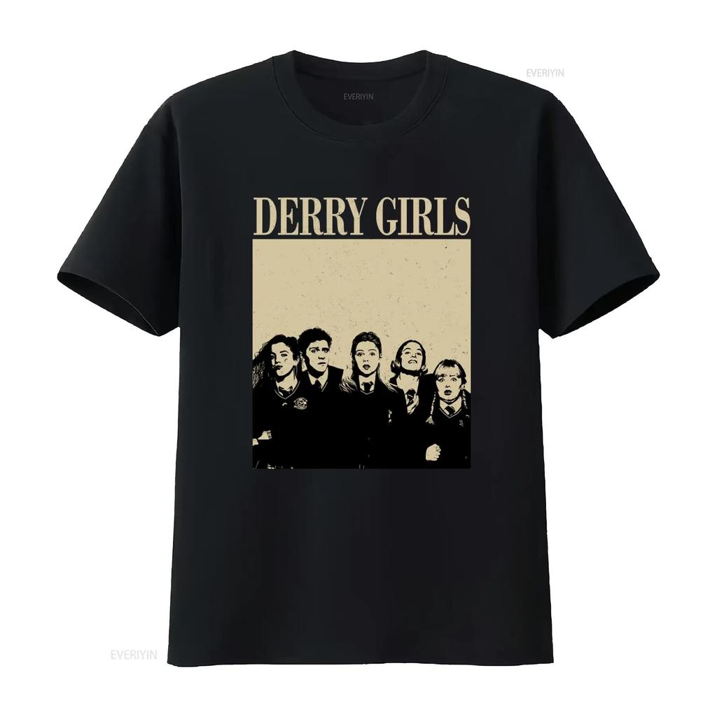 Derry Girls TV-Serie Retro Vintage Midcentury Film T-Shirt vintage gewaschen weich Mode Mann Streetwear leicht dehnbar