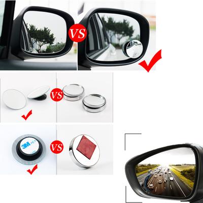 1x Suporte de Espelho Retrovisor Automotivo para Carro Giratório 360° Grande Angular Convexo Ponto Cego Acessórios para Carro Segurança Útil