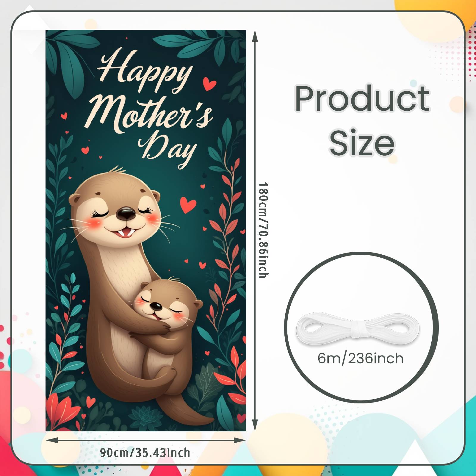 

Family Love Display Hugging Otter Motif Otter Themed Background Heartfelt Mother s Day Banner Dark Green Background For Mother s