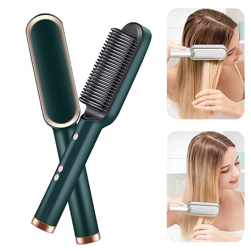 Electric Heating Comb Hair Straightener Comb Negative Ion 5-Speed Temperature Portable Fast Heating Electric Straightening Brus