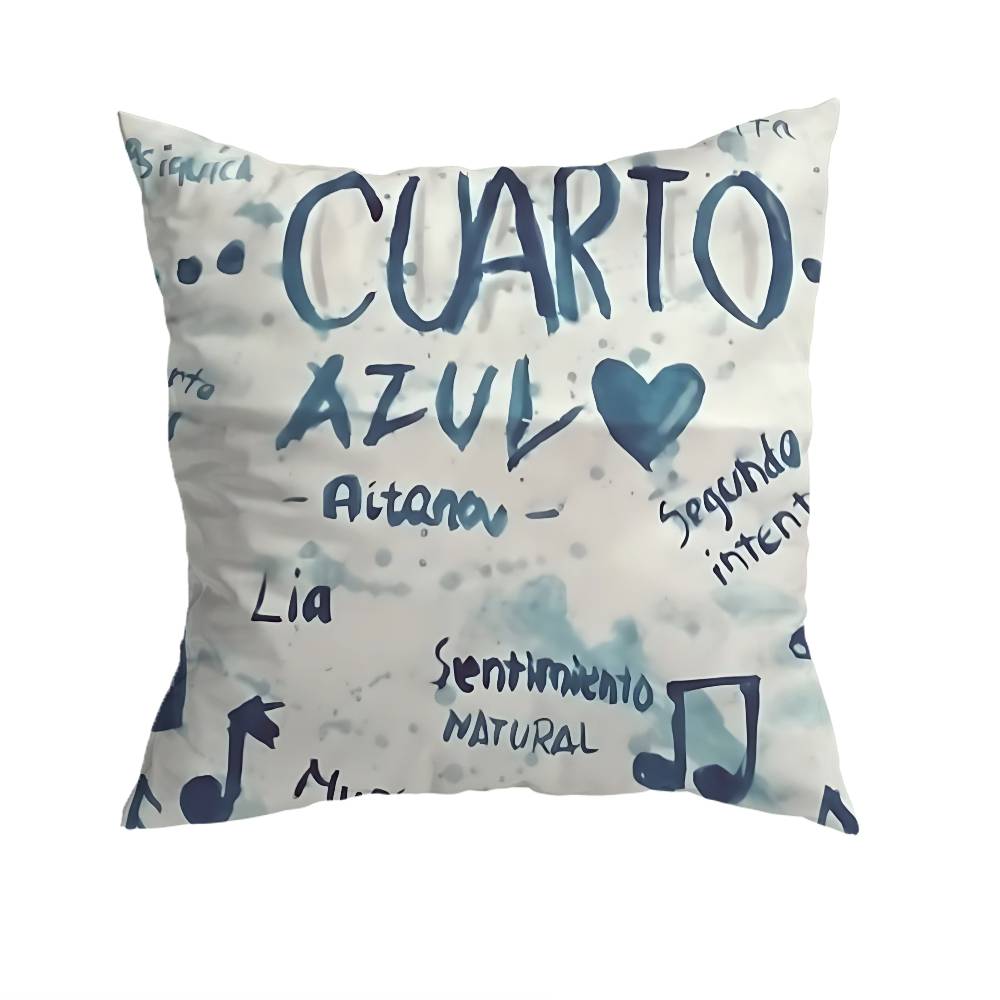 AAitana Cuarto azul Pillow Case Square DoubleSided Printing Short Plush Sofa Cushion Cover Bedroom Bedside Pillow