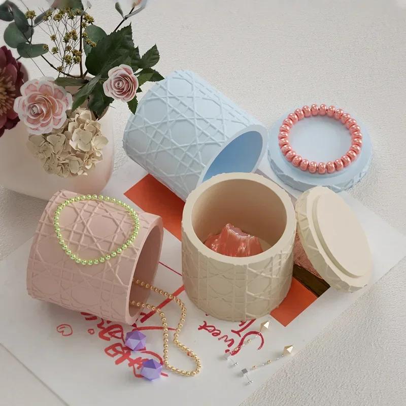 Kreativní ručně vyráběné formy DIY forma na kelímky na svíčky Keramické květináče Ratanové úložné boxy Víčka Silikonové formy Sklenice Láhev Sádrová forma