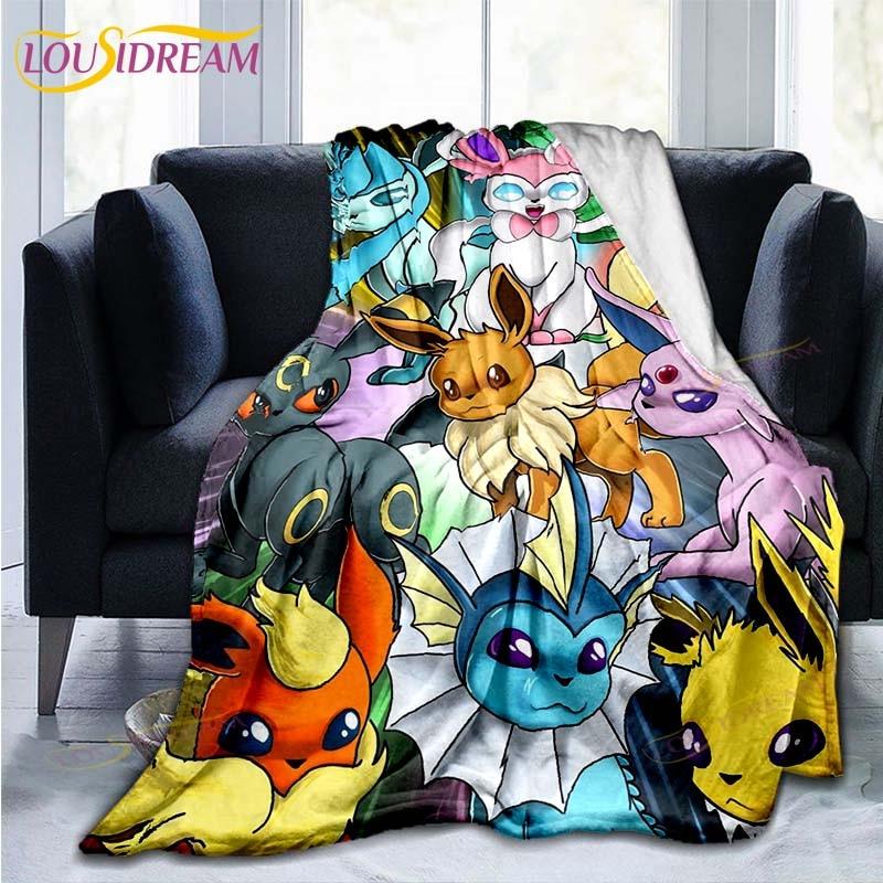 Manta decorativa con estampado de Pokémon, funda de edredón para sofá, ropa de cama de viaje, manta decorativa, manta de franela, colcha, mantas del Grinch