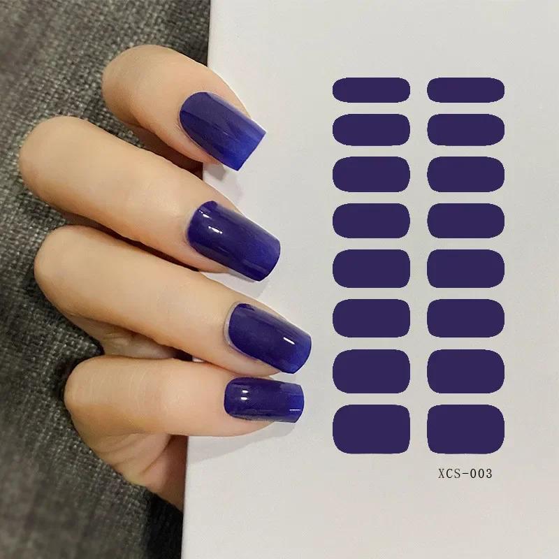 53 Colors Nail Polish Stickers Pure Strips Waterproof Adhesive Nail Full Sticker Environmental Protection DIY Nai Stickers