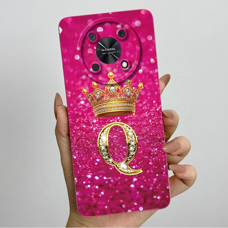 For Huawei Nova Y90 (CTR-LX2) / Nova Y91 (STG-LX1) Fashion Initial Letter Couple Phone Case Soft Silicone TPU Protective Casing