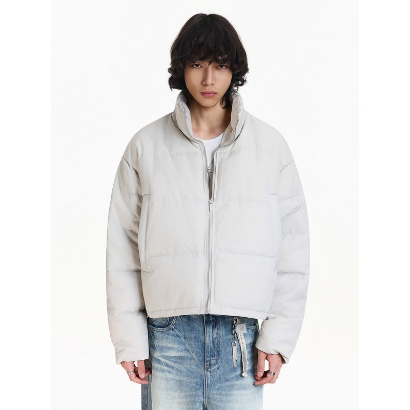 Blaexit Cleanfit White Duck down Lightweight Ribbed down Jacket Winter Coat Men's Fleece-Lined Thickened Cotton Jacket