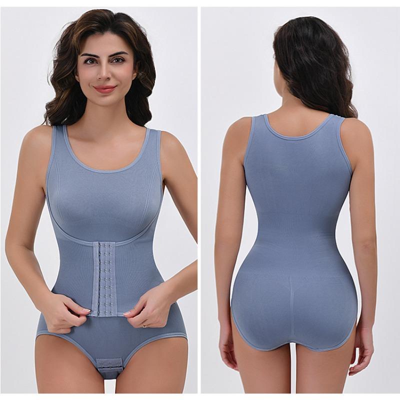 Body modellante stile corsetto con chiusura a bottoni, compressione per un addome più piatto e glutei sollevati, design con cavallo aperto