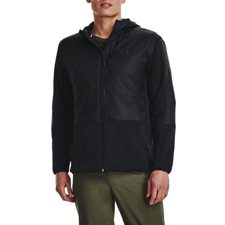 Under Armour Swacket Solid Color Outdoor Sports Hooded Jacket Men Tops Black 1382158-001