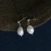 Boucles d'oreilles clous en argent S925 argent uni décoration Tremella perle naturelle baroque irrégulière boucles d'oreilles tempérament quotidiennes polyvalentes