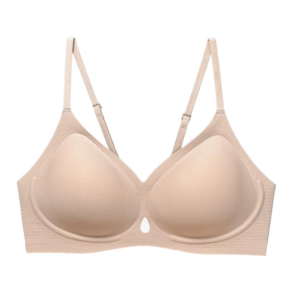 [Customized] Traceless water drop cup breathable underwear women's small breasts gather invisible liquid foundation anti-sagging bra
