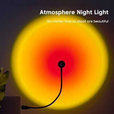 Luz LED de atardecer de Color USB, miniluz LED de neón para selfies con teléfono, proyección de dormitorio, luz de ambiente, decoración de pared para fotografía