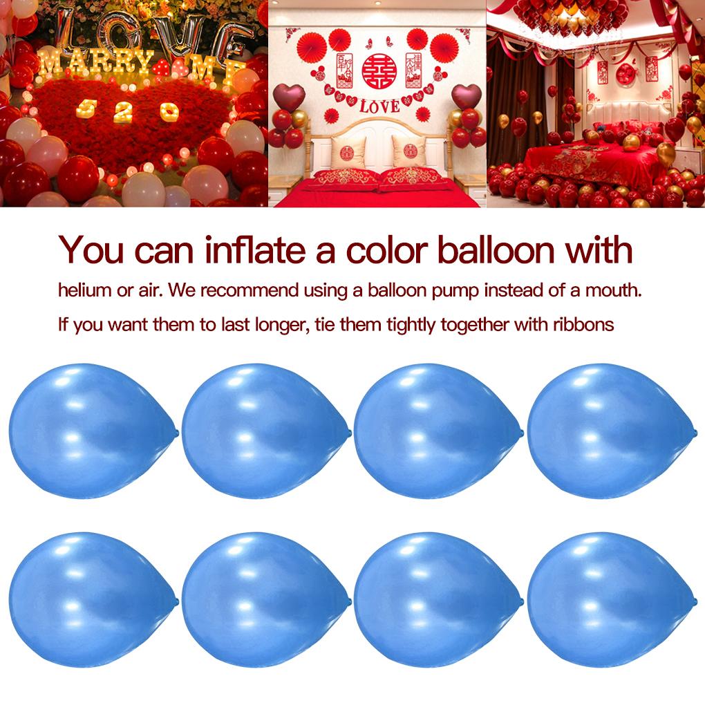 100Pcs 10-inch Thicken Pearlescent Balloon Decorative Latex Balloon Birthday Wedding Party Gift Decoration