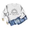 Plus Size Casual Sunrise Print Loose Heavyweight Long Sleeve Sweatshirt