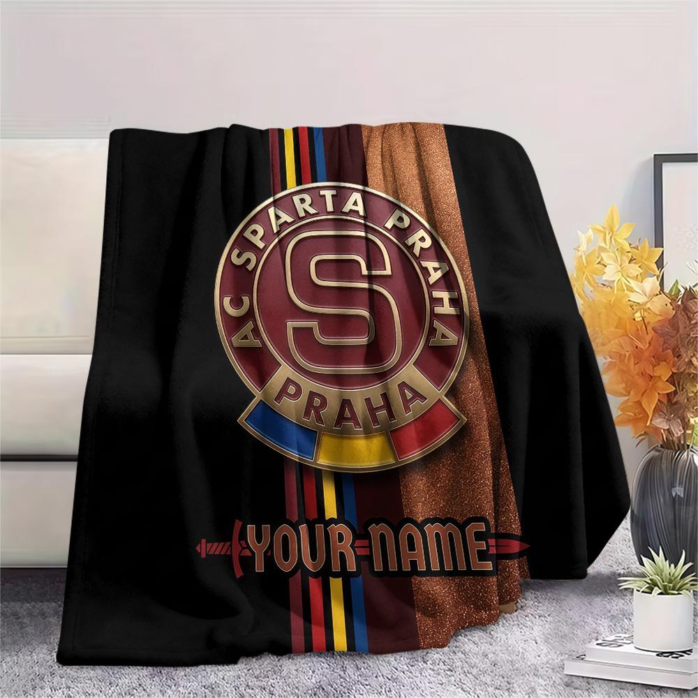 Custom Name AC Sparta Praha Flannel Blanket, High Quality Comfortable for All Seasons, Home Decor, Warmth and Comfort