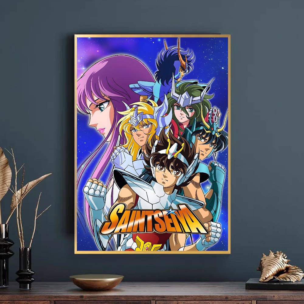 Plakat Saint Seiya Samoprzylepna Sztuka Wodoodporny Papierowy Naklejka Kawiarnia Bar Pokój w Domu Studenckim Dekoracja Ściany
