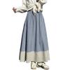 Damen Hohe Taille Japanischer Retro Streifen A-Linien Schirmrock – Schlankmachend und Elegant für Frühling/Sommer