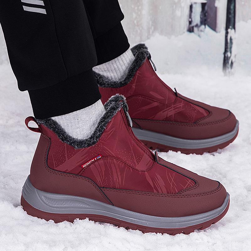 Módní zimní sněhule pánské ležérní nazouvací kotníkové boty teplé s kožešinou pohodlné tenisky protiskluzové boty pánská obuv Zapatos Hombre2024