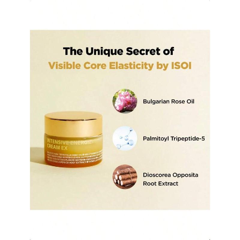 Isoi Intensive Energizing Cream Ex 60ml Deep Moisturizing Formula For Skin Elasticity  & Neck Firming Cream Korean Skin Care With Snail Mucin