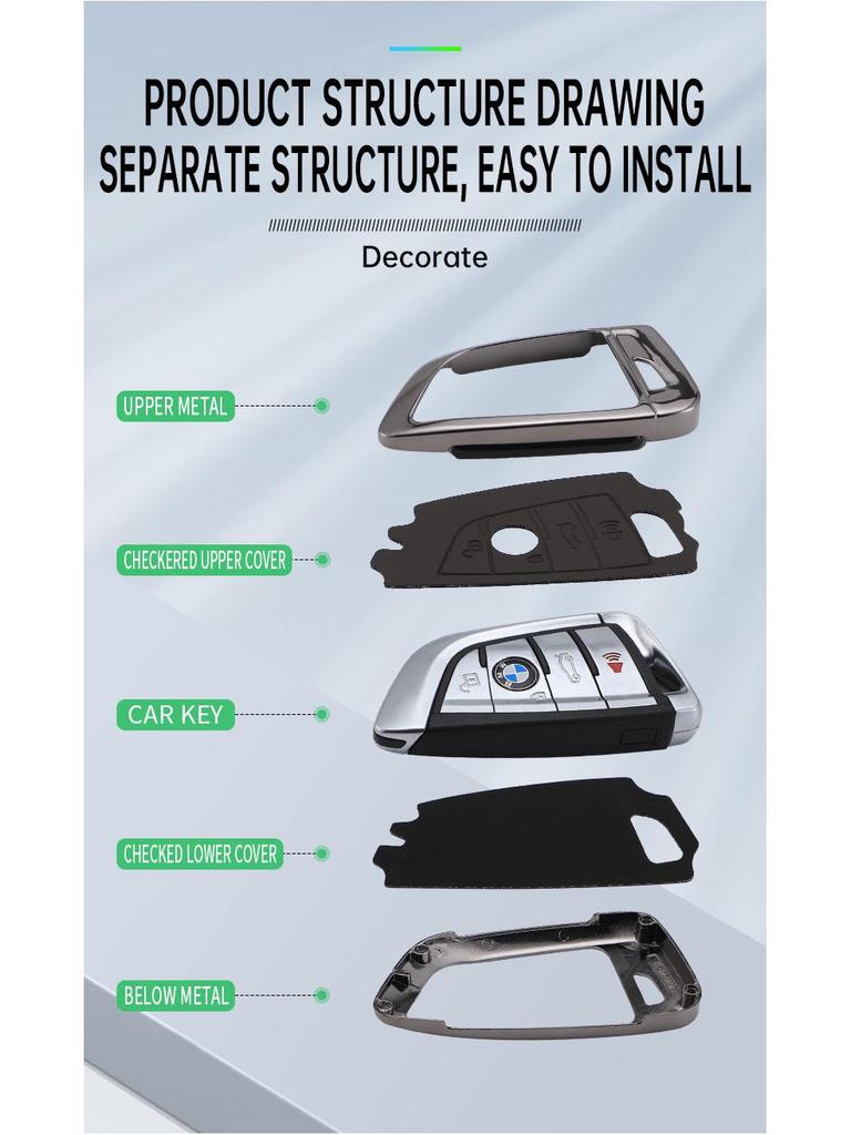 For BMW 3/5/7 Series Key Case - High-End Key Shell for Men & Women