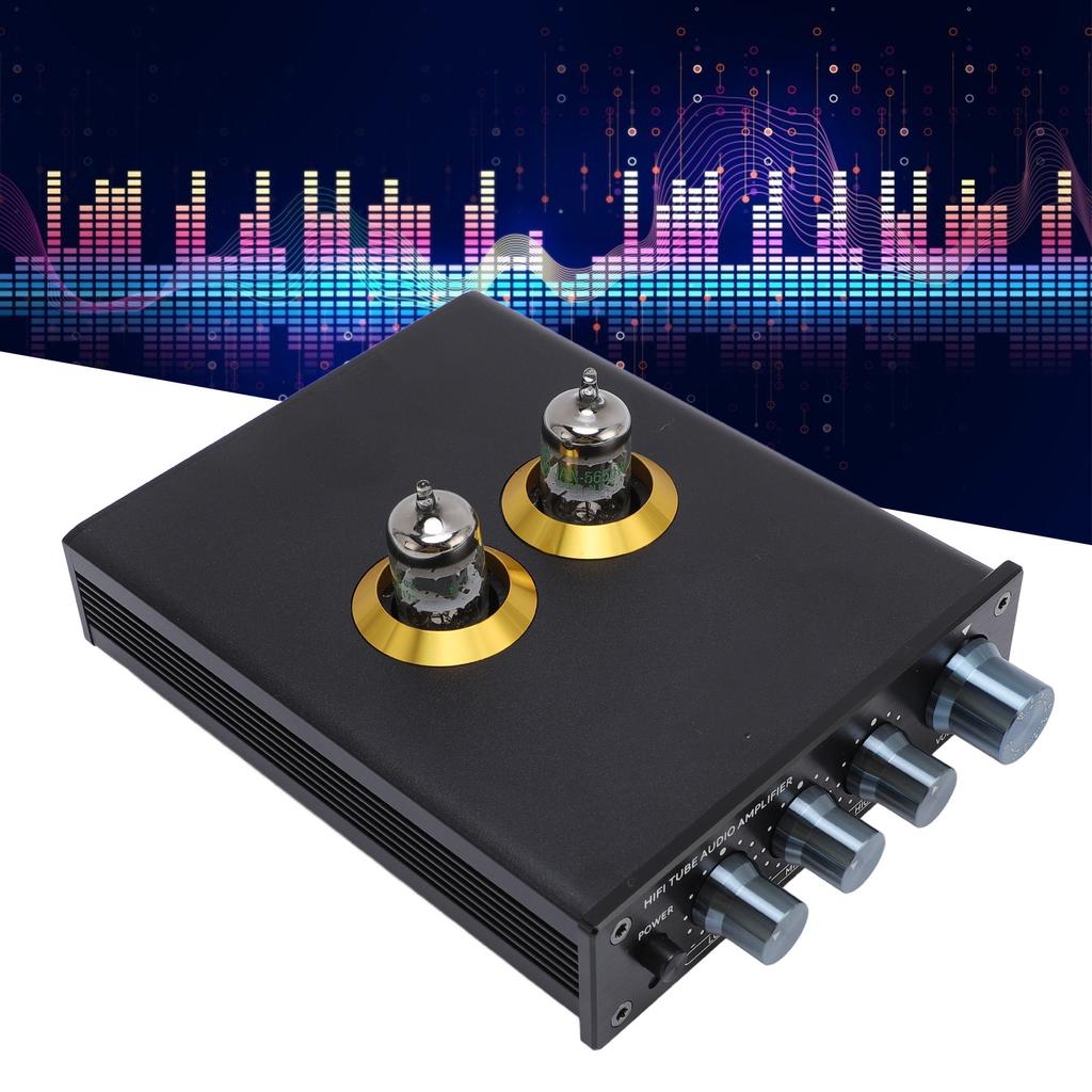 Electric Tube Preamplifier Bench Preamplifier Compact Built in Circuit Guard Electric Tube HiFi Audiophile Preamplifier for Home