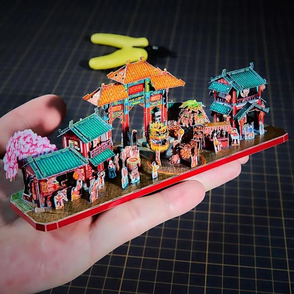 World Style City Skyline Architecture Street View 3D Metal Puzzle Paris Venice San Francisco Shanghai DIY Assembled Model Kits