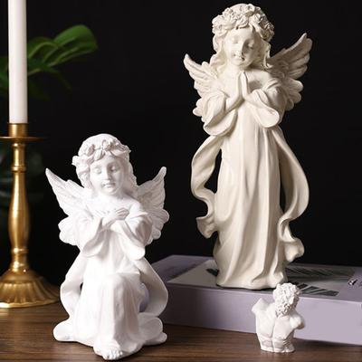 Estatua de Ángel de la Guarda Resina Figura de Ángel Pequeño Recuerdo Curación Simpatía Regalo para Estante Hogar Sala de Estar Escritorio Oficina Decoración