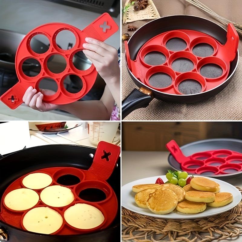 Silikon 7-Loch Eierpfanne Runde Eierpfanne Lebensmittelqualität Antihaft Pfannkuchenmacher Form Haushalts Kochen Küche Backzubehör