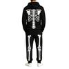 Men's Funny Skeleton Hoodie Halloween Costume Set with Long Sleeve Pullover and Pants