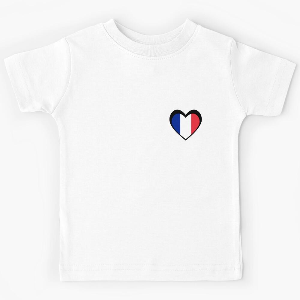 Black heart France flag Kids T-Shirt 160