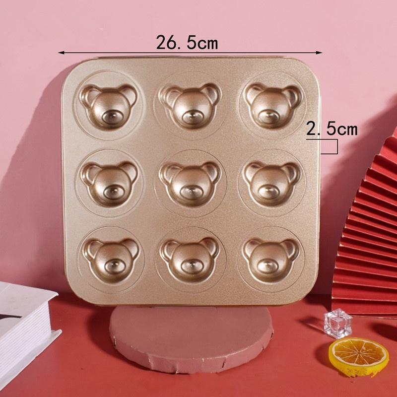 4/6/9/12 Even Bear Mold Baking Mold Pan Non-Stick Diy Cute Candy Cake Mold Tool Decoration Biscuit Candy Mold Baking Accessories