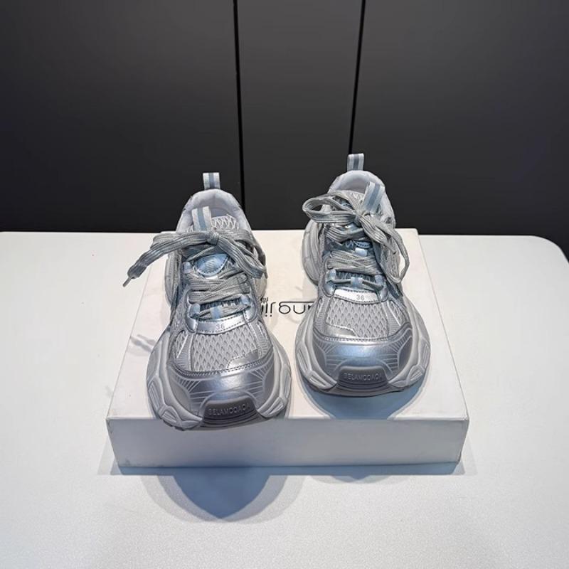 

Станция папины кроссовки женские летние новые удобные на платформе модные дышащие сетчатые универсальные спортивные и повседневные туфли 40 серебряный