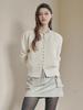 Maxza Sprinkle Button Round Neck Puff Cardigan