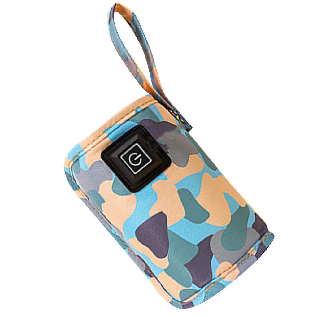 USB Milk Bottle Warmer Bag Size Temperature Adjustable Portable Feeding Bottle Warmer 5V 2A Blue