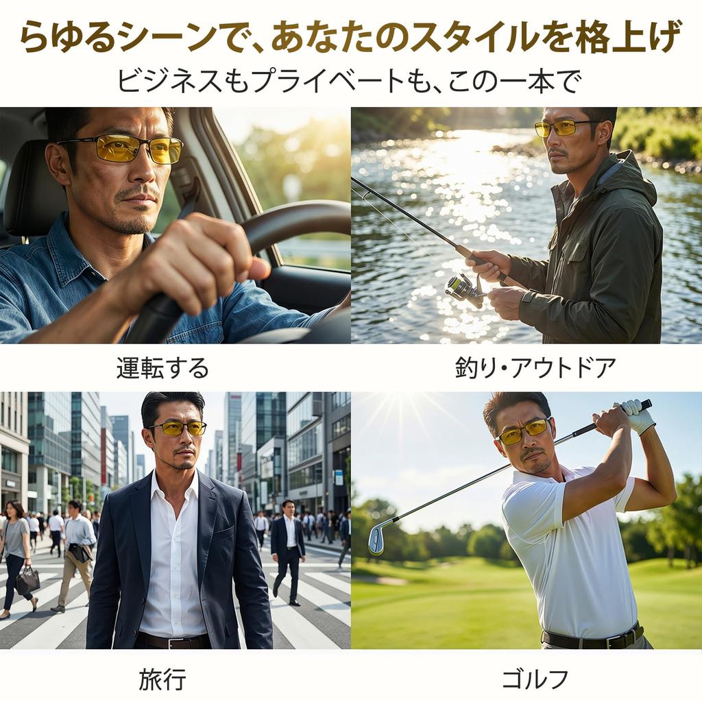 [luckinsell] Night Sunglasses, Night Driving Glasses, Men's Night Glasses, UV400,
