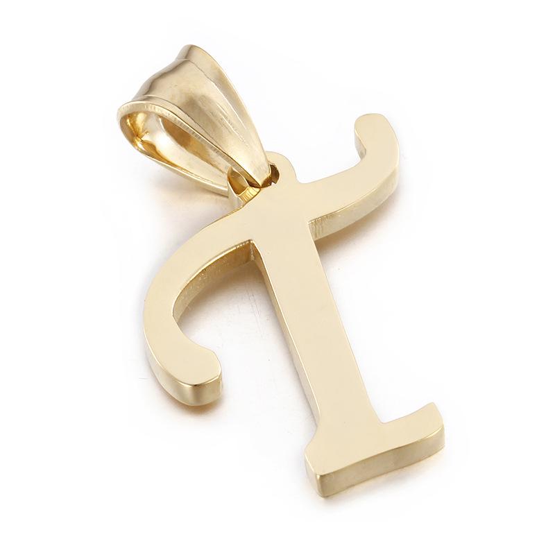 European and American Style Stainless Steel Pendant Jewelry - 26 Golden Titanium Steel Letters