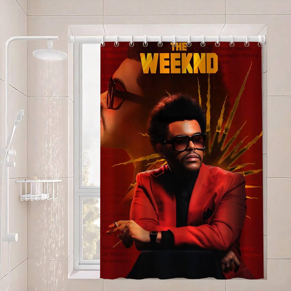 

The W-Weeknd Hip Hop Bathroom Curtain Classic Anime Fabric Shower Curtain With 12 Hooks Waterproof Bathroom Decor 90x180 cm