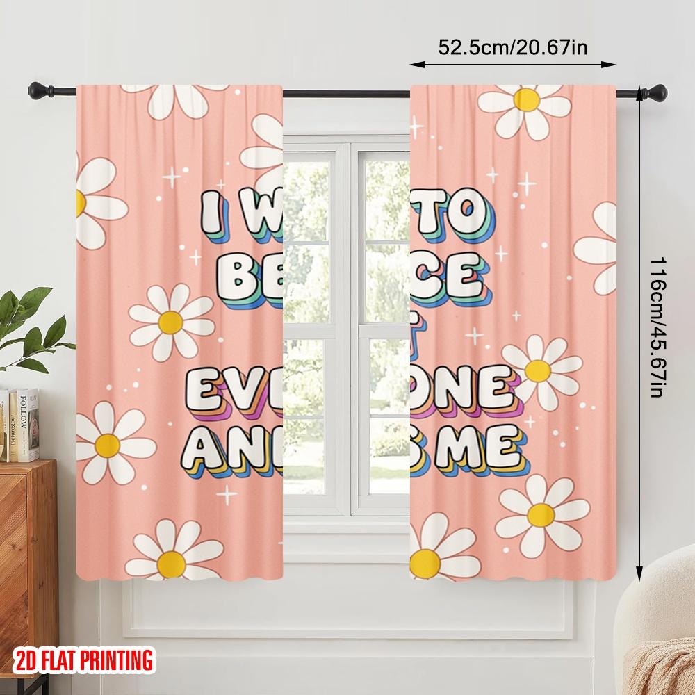 2pcs 2D flat printing Curtain I Want To Be Nice Annoying Me Fabric Without Electricity Family Party for Living Room Outdoor