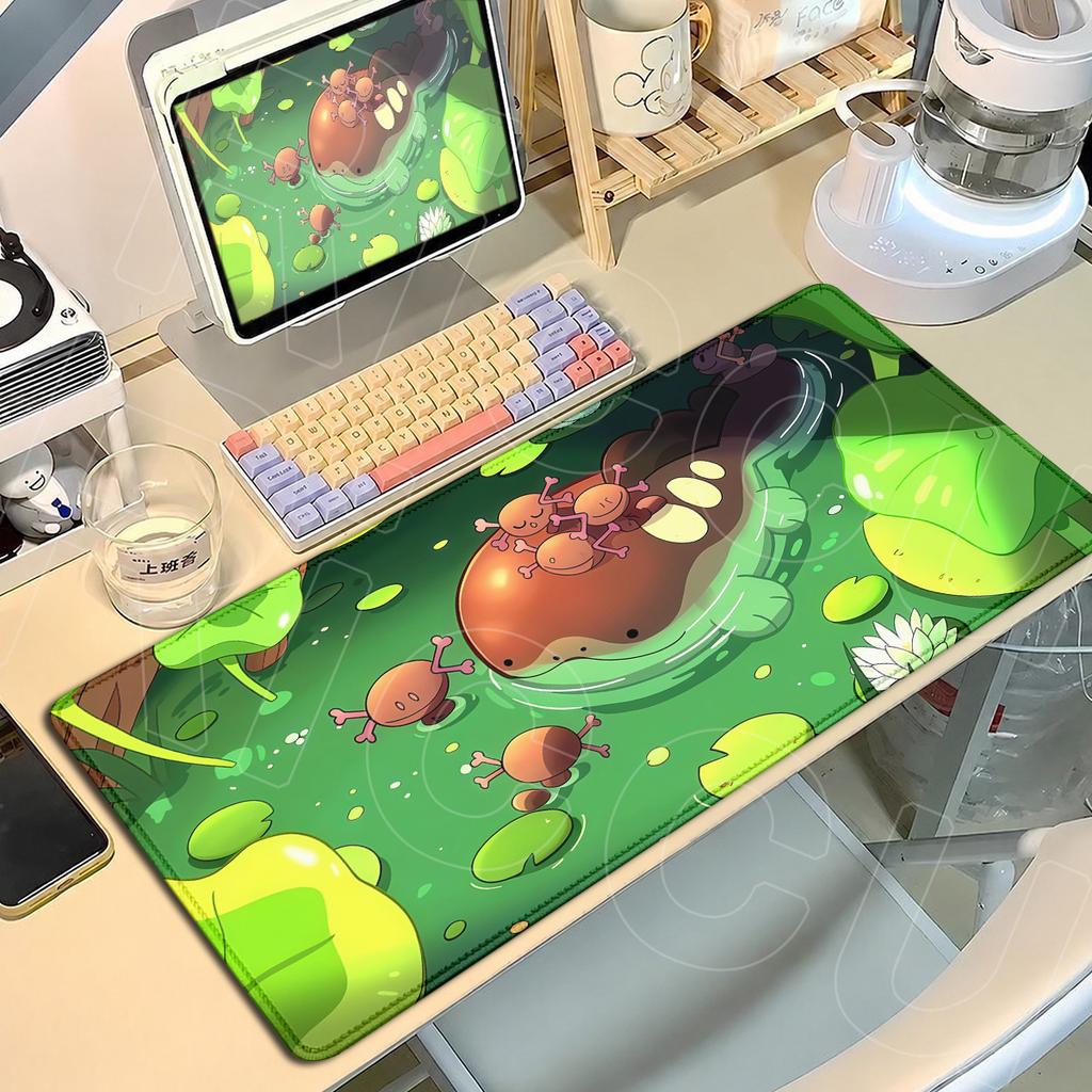 Anime PClodsire Mousepads Locking Edge Rubber Table Mat 900x400mm Notebook Keyboard Carpets Large Office Decoration Rug