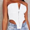 European & American 2020 Summer Women's Sexy Slim-Fit Strapless Zipper Top
